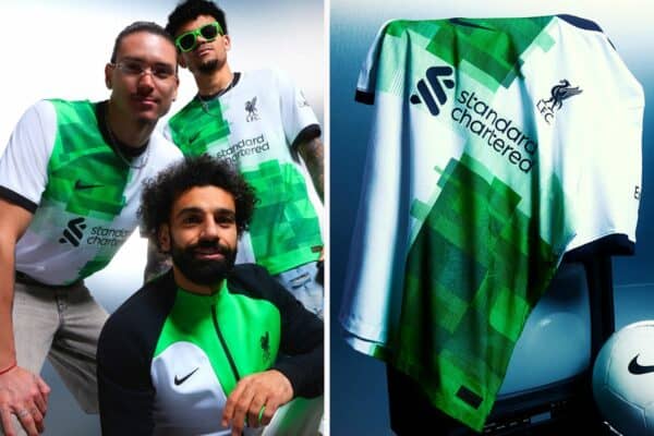 Liverpool FC launch new away kit  was inspired by a white and green style from the 1990s.